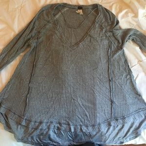Free People Grey Thermal Sweater
